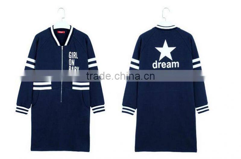 Navy blue long-sleeved dress