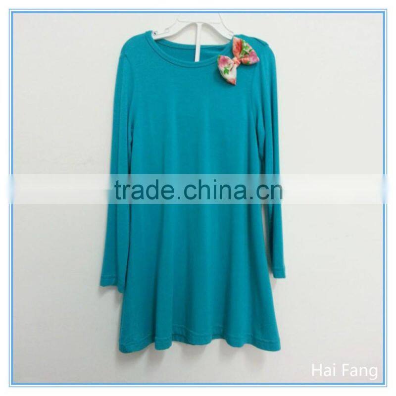 OEM Children Girls Long Sleeve T Shirts, Bowknot T Shirts, O neck T Shirts