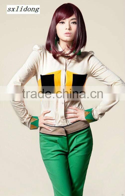 girls latest fashion chiffon blouses with pockets 2013 garments