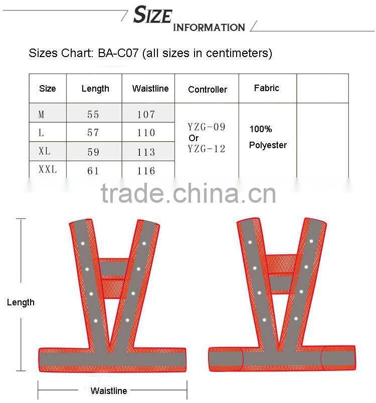 police worker hi visibility led warning lighted safety vest