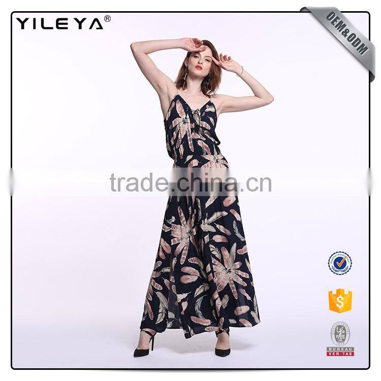 Customizable women sexy summer maxi dress,print chiffon dress designs