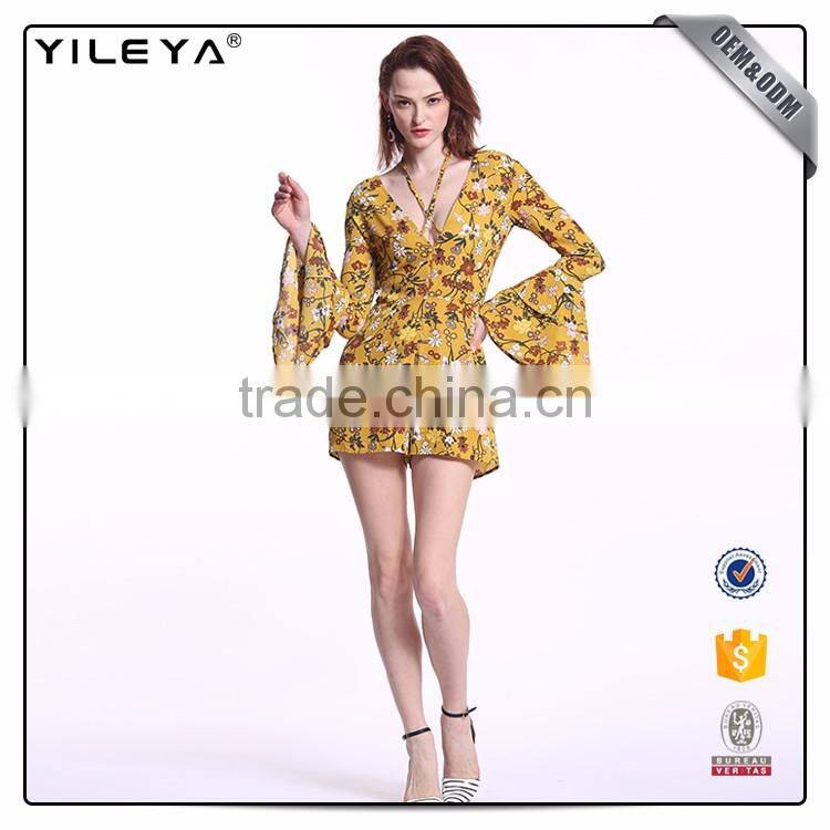 Oem&Odm Sevices Woman Short Long Sleeves Sexy Jumpsuit