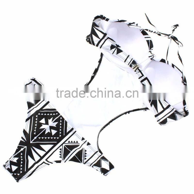 Sexy Women Halter Cut Out One-Piece Swimwear Swimsuit