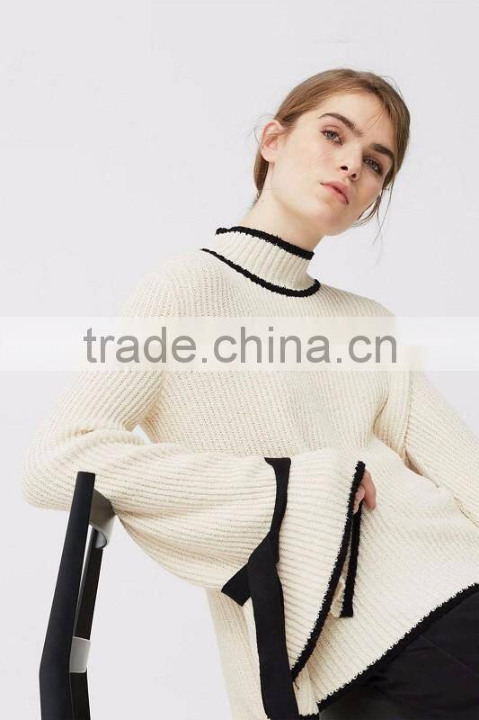 Korean Design Newest Girl's Knitted Sweater Ladies Top