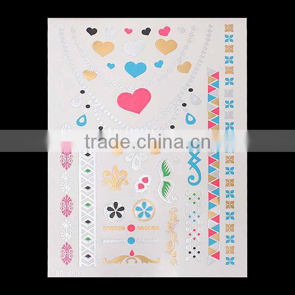 Most Popular Custom Shape Body Art Removable Waterproof Metallic Leg Temporary Tattoos China