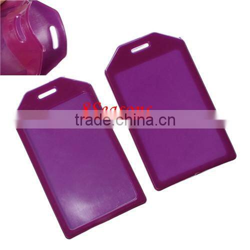 Purple Vertical Polyvinylchlorid ID Cards Badges Holders 10.4cm x5.9cm
