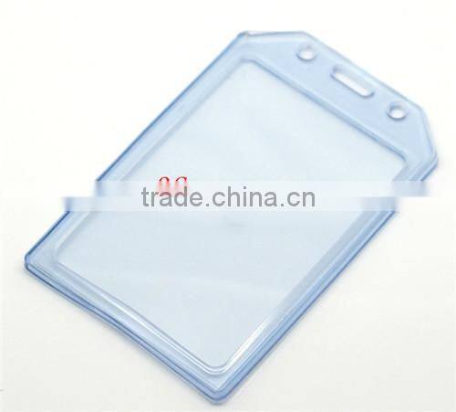Blue Vertical Plastic ID Card Badge Holder 12.5x8cm