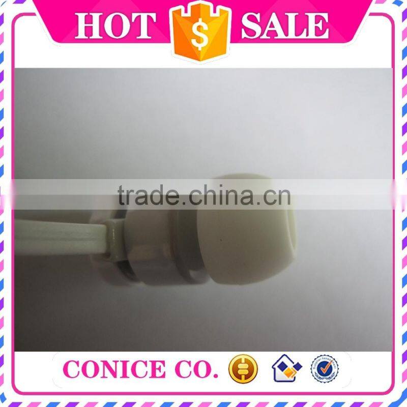 fancy quality white flat cable earbuds magic sound stereo in-ear earphone with mic