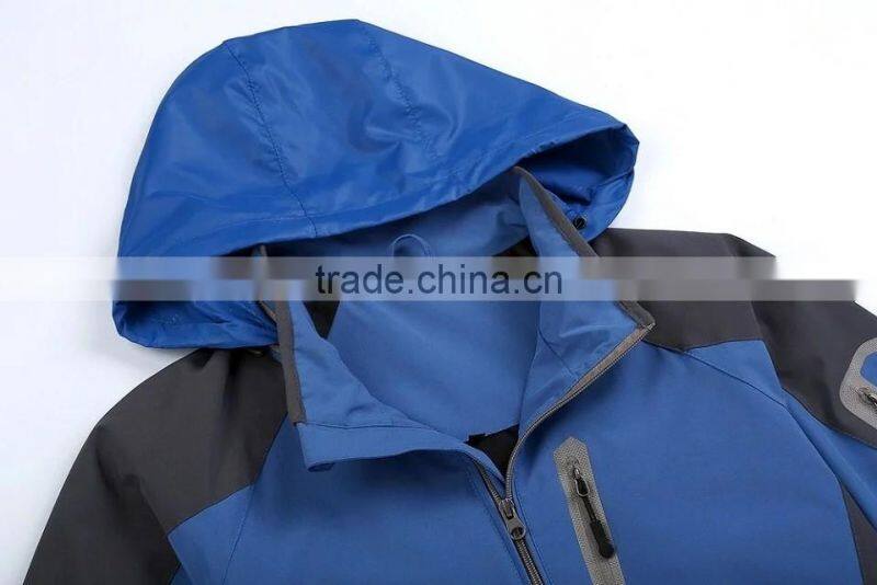 2017 NEW Water-Repellent Mens Blue Softshell Jacket