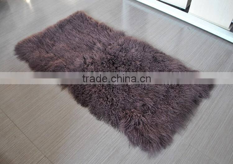 YR915 Genuine Mongolian Lamb Fur Blanket/Warm Winter Room Footcloth