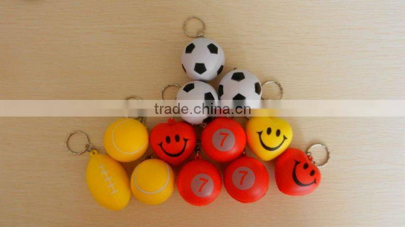 4cm pu ball keychain