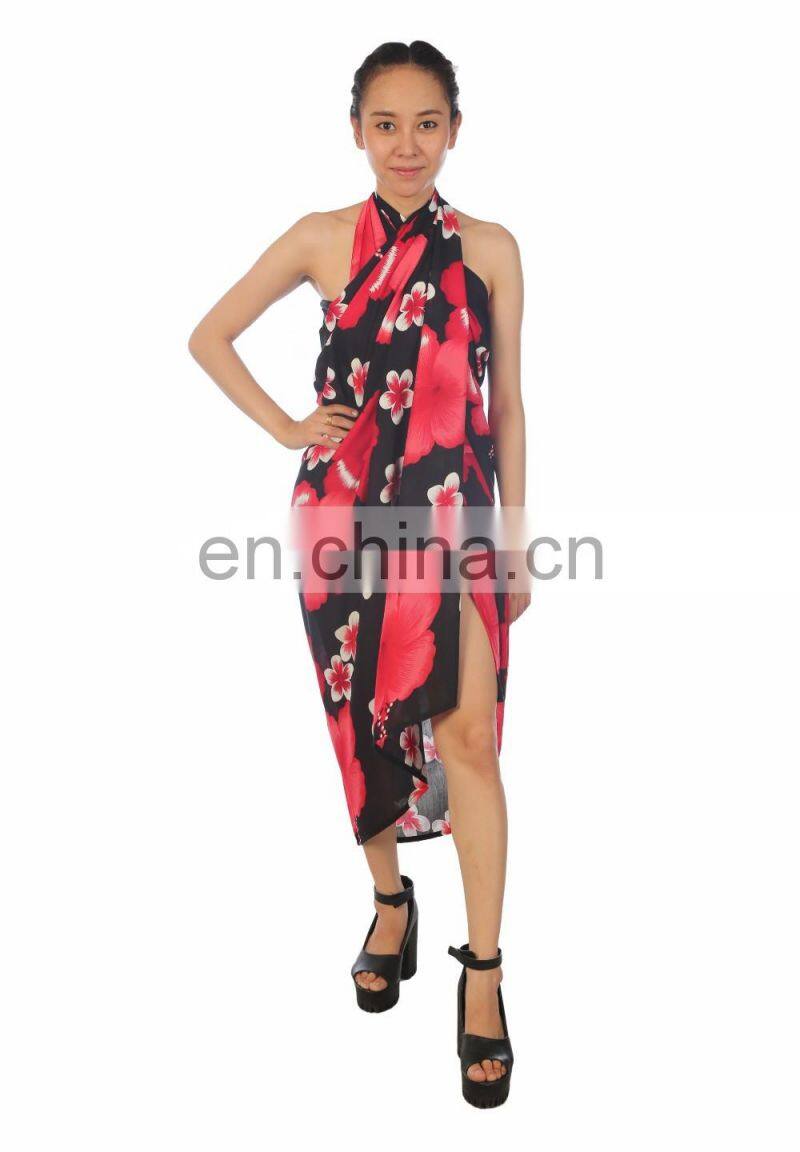 Lofbaz Women's Beach Pareo Sarong Fringeless Wrap Dress Rayon Sexy Cover-up Swimwear Summer