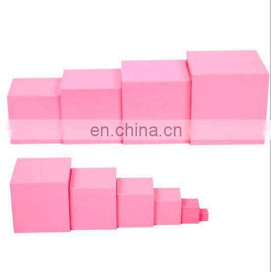 Good quality Education montessori pink tower wood toys montessori