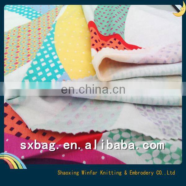 single Jersey knitting 30S rayon lycra spandex print fabric for garment