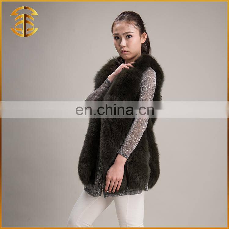 Wholesale Winter Coat Fox Jacket Sleeveless Fashion Real Fur Vest