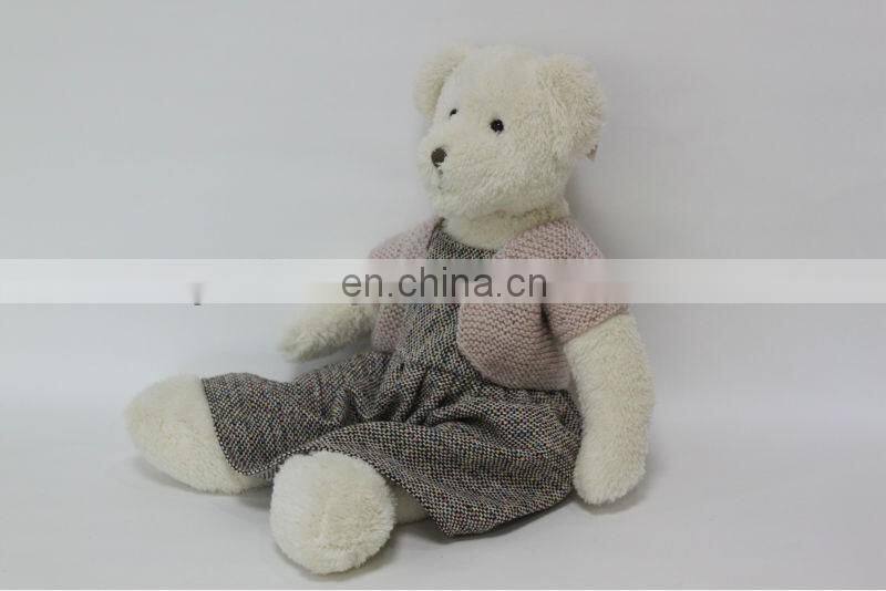 Plush And Stuffed Teddy Bear Animal Baby Toys With Cloth Dress Sweaters