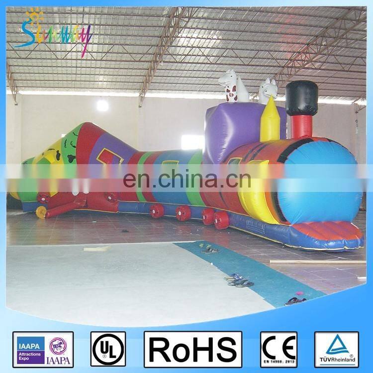 Cute Sunway Inflatable Train Tunnel Inflatable Train for Fun Caterpillar Tunnel train for Kids