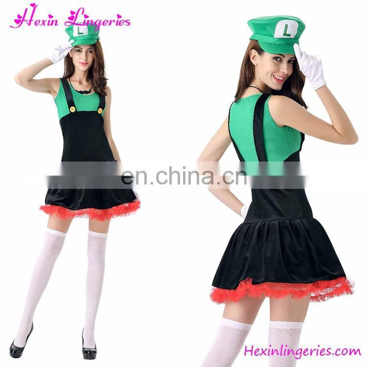 Drop Shipping Cute Mario Sexy Halloween Costume Adults