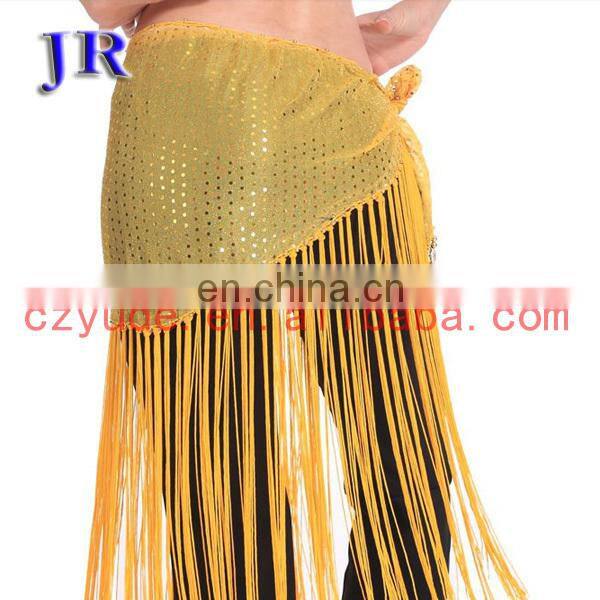 Egyptian multy colors shiny fabric fringe tassel belly dance hip scarf Y-2013#