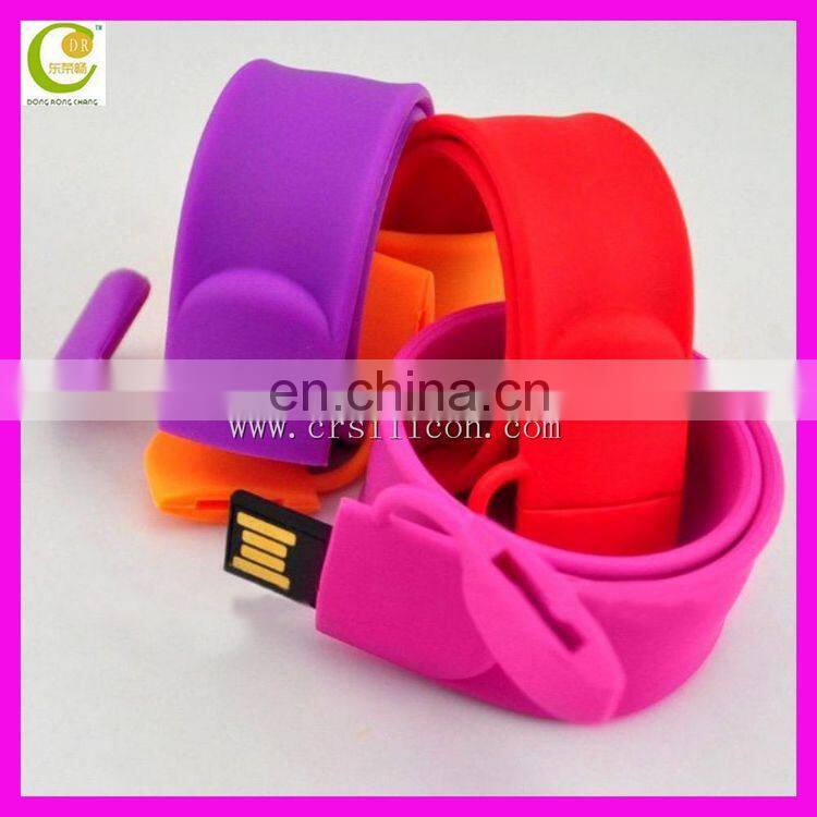 Anniversary Unisex Promotional Gift Silicone Bracelet Usb Silicone Wristband Slap Band Usb Flash Drive