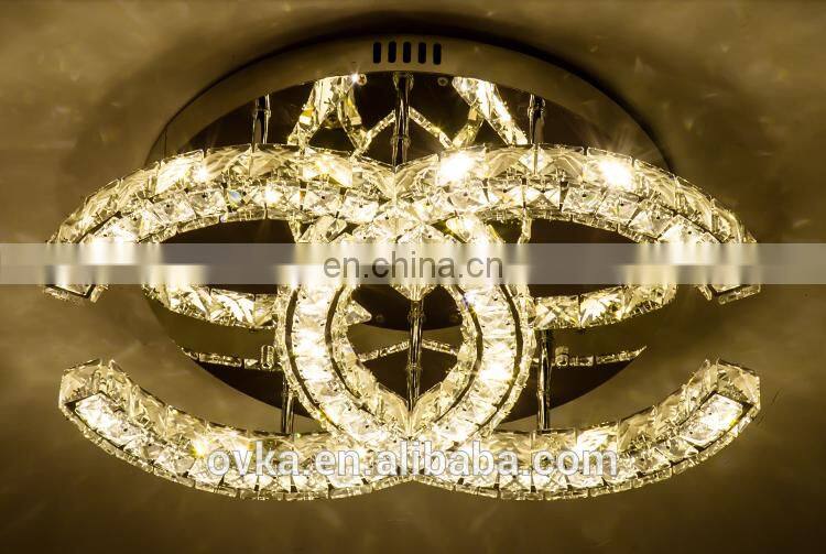 Luxury three-sided crystal ceiling lamp clear crystal lamp