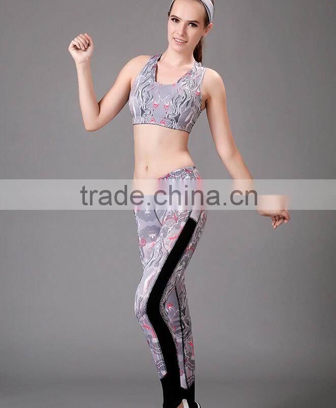 print logo brock/custom design yoga set Fitness yoga set