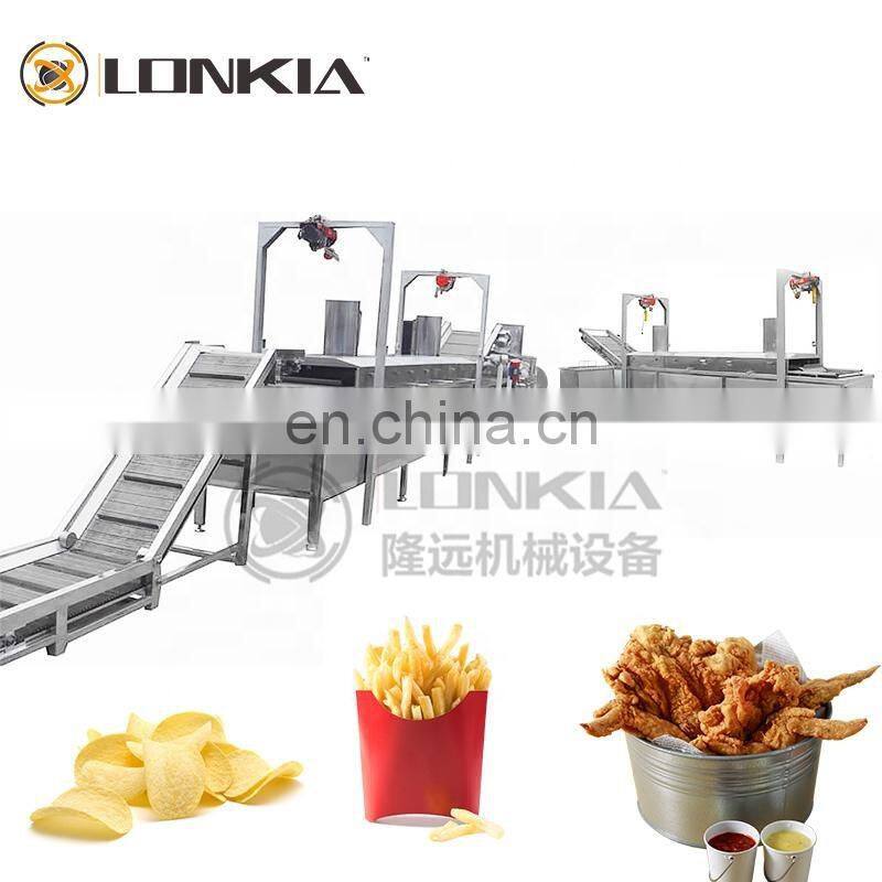 500kg/1000kg Fully Automatic potato chips Making Machine Frozen French Fries Production Line
