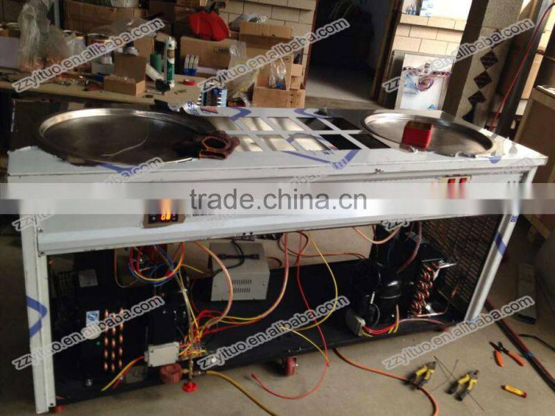 New Design Popular Double Plat pans Ice Cream Cold Plate Machine