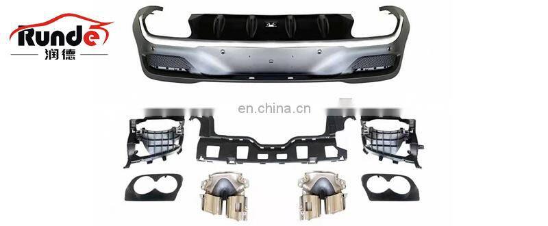 Runde PP Material Body Parts Rear Lip Exhaust For Mercedes-Benz GLE 54 400 Coupe Modified AMG Style rear lip exhaust