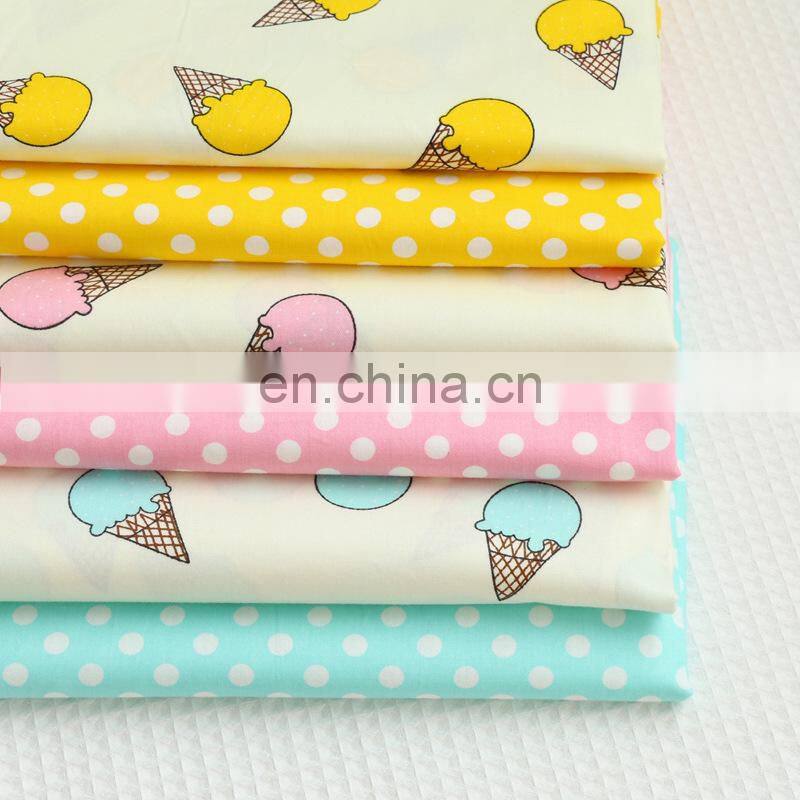 Cotton cartoon twill kindergarten children quilt print fabric ice cream cone wave fabric