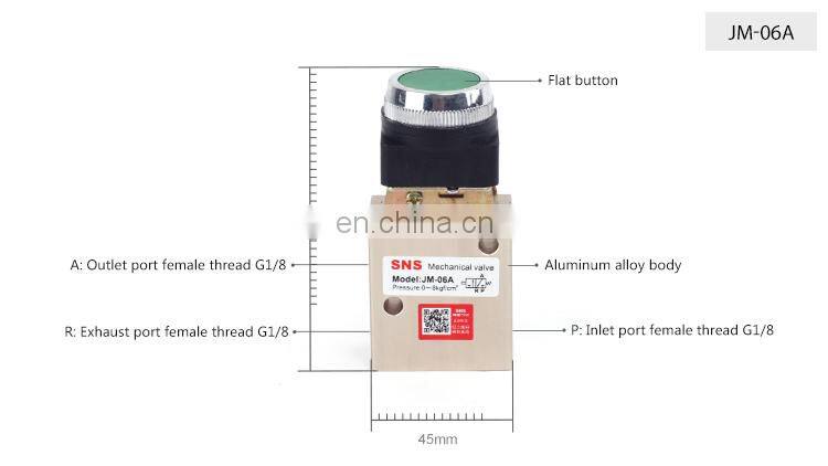 SNS JM series High quality air pneumatic hand switch control mechanical valves