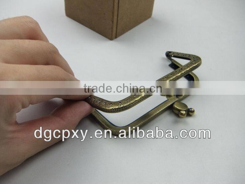 Square Bronze Color Metal Purse Frame Handle for generous and aristocratic purse