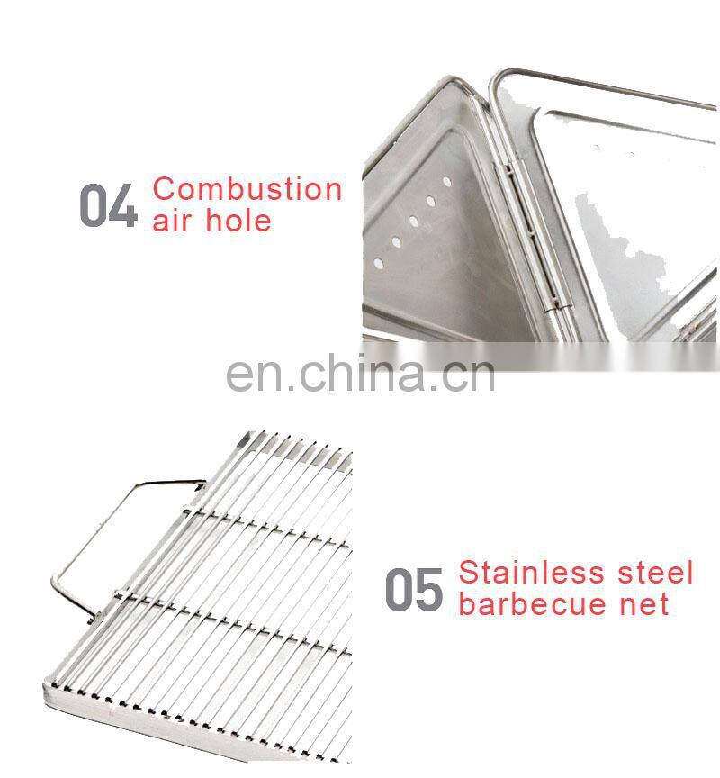 Hot Sale Promotional Suitcase Barbecue Portable Folding Outdoor Charcoal BBQ Grills