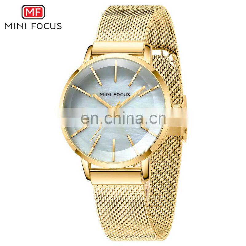 MINI FOCUS New arrival lady gift watch set Japan movement watch Stainless strap Steel band lady watch with cheap price