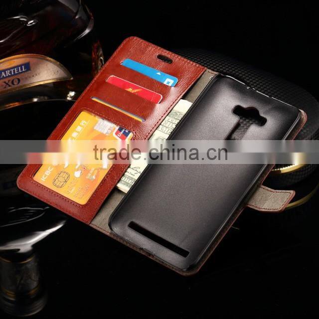 leather wallet cover 5.5 inch for Asus ZenFone2 Laser ZE550KL case leather magnetic cover case wallet stand