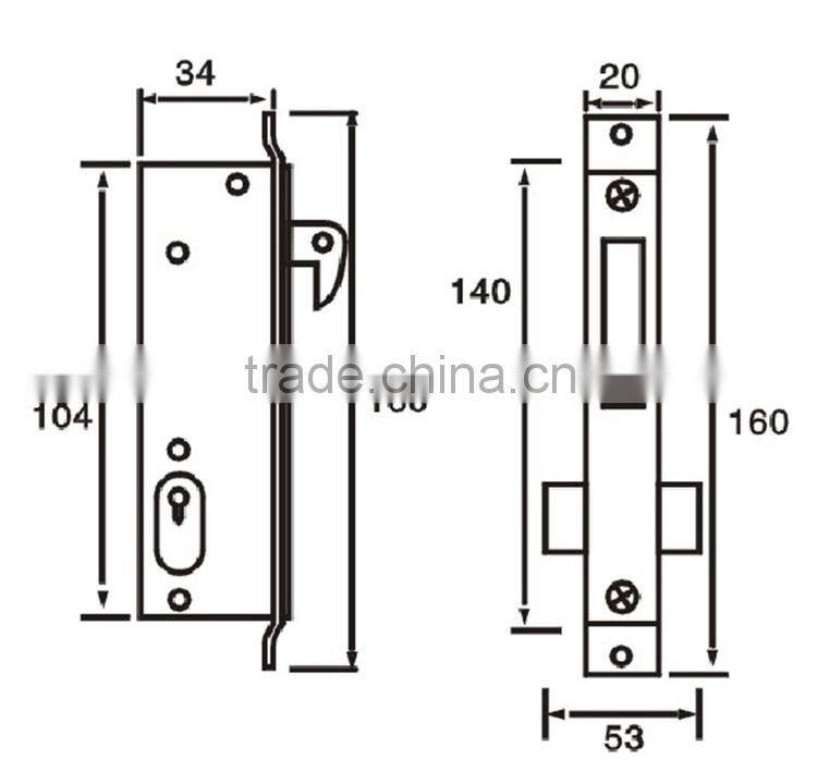 High quality good selling sliding types of door locks for aluminium and wooden door