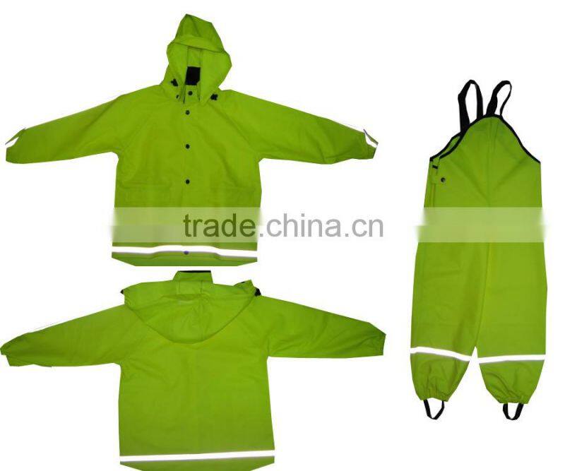 High Quality Kids Rain Pants And Cute PU Raincoat