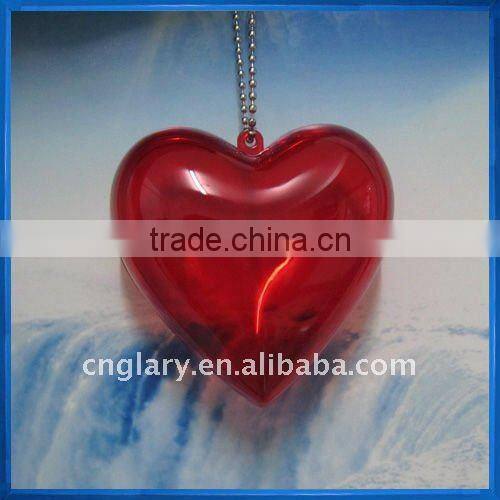 10cm red plastic heart,christmas ball