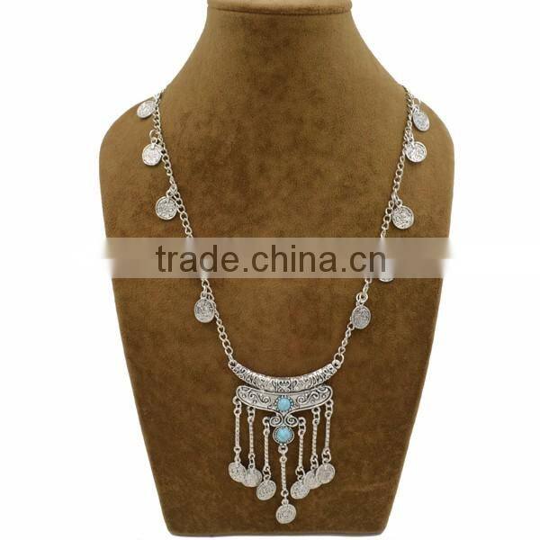 Hippie Boho Coin Jewellery Statement Tassel Long Chain Necklaces for Womens
