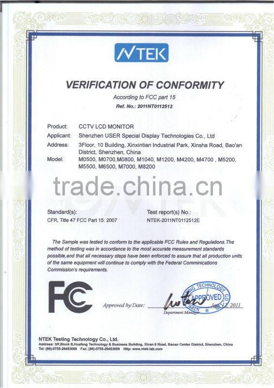 26" Metal frame industrial TFT LCD monitor lcd advertising monitor