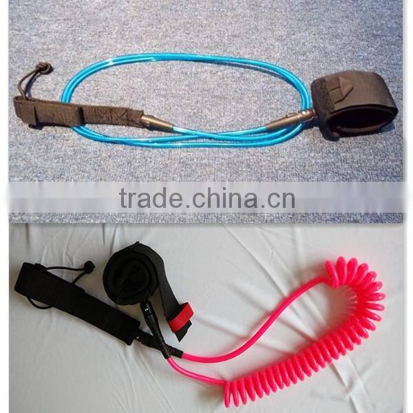 OEM Durable and Economy Colorful Straight/Coiled Surfboard Leash With Brass/ Stainless Steel Swivel, Ankle Cuff, Leg Rope