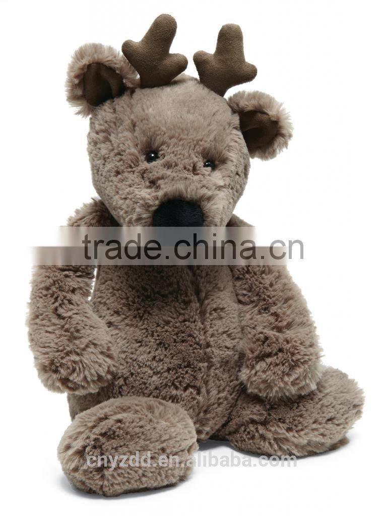 Stuffed Shy Reindeer Toy for Christmas/Wholesale Huggable Stuffed Moose/Soft Christmas Toy Sitting Reindeer