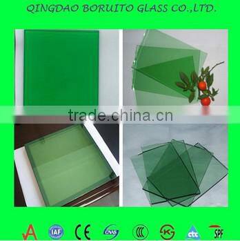 6mm green reflective glass, colored glass, large glass windows