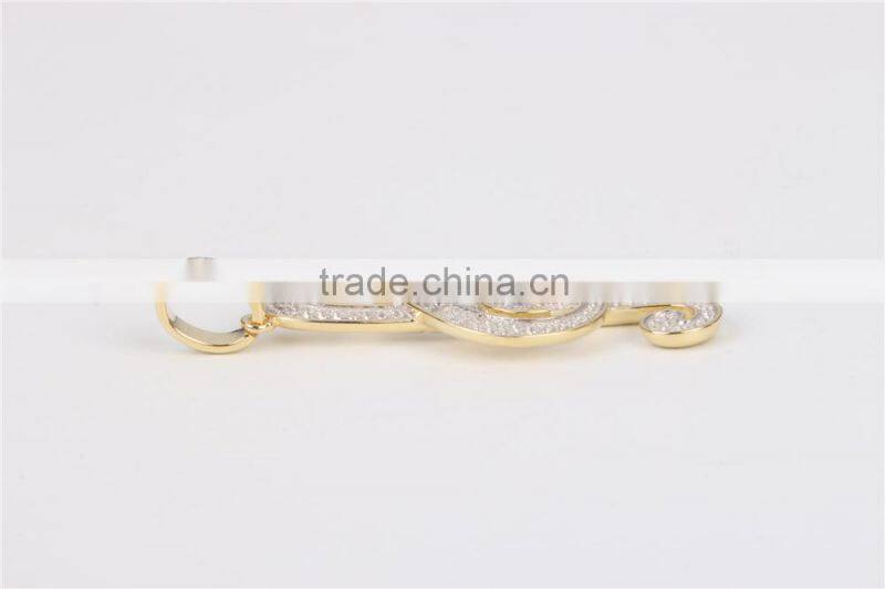 Fashional hip pop musicofasong pendant design for boys and girl 925 necklace