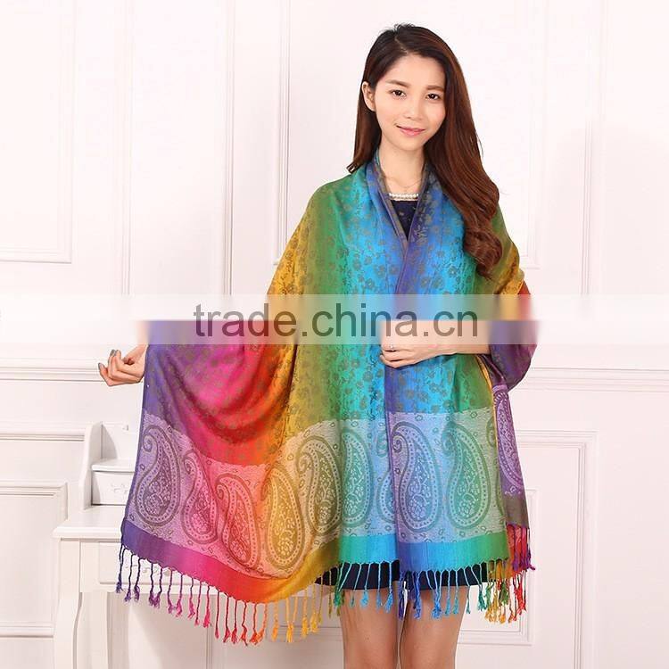 New Style Flower Antique Jacquard Paisley Shawl Scarf