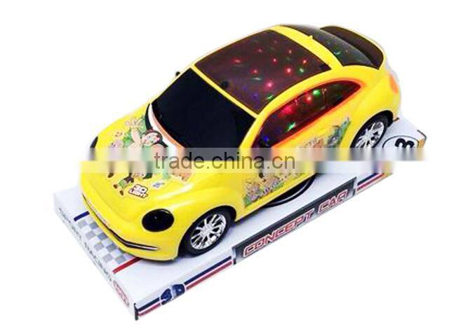 Plastic toys 3 d lights friction kids toys car