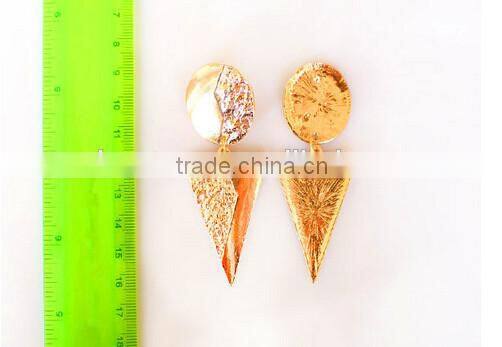 Gold color Women Long ChainTriangle punk designer dangle earring brand fashion jewellery new earrings 2015