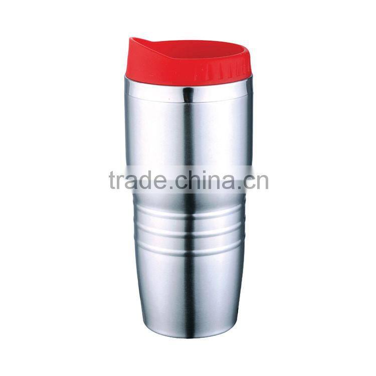 Stainless steel double wall 16oz travel mugs with handle