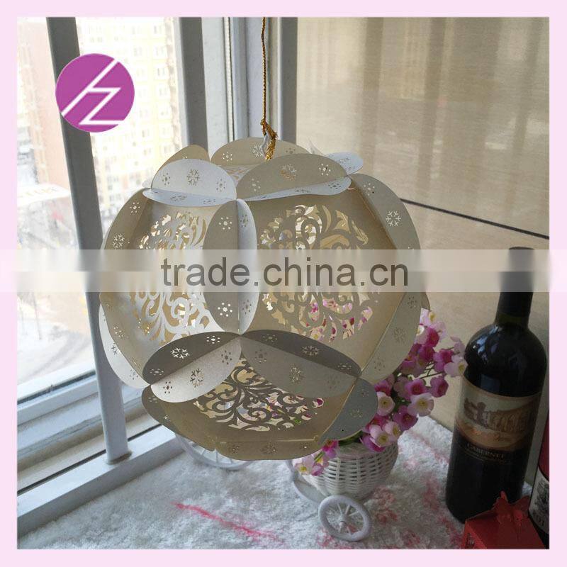 The Latest design paper crafts Laser cut paper lantern with unique pattern and assorted colours DG-1
