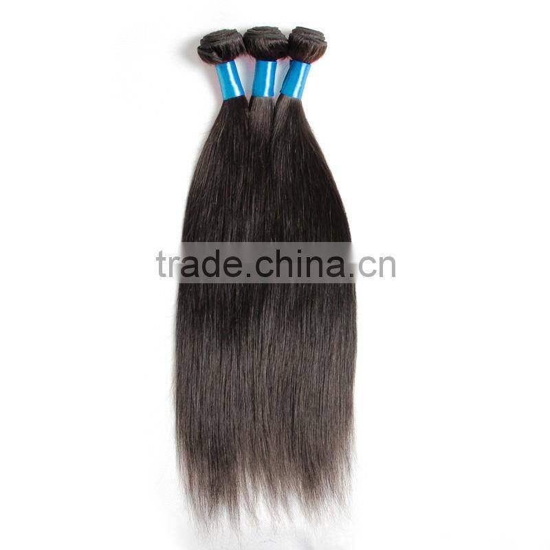 Factory Wholesale Unprocessed Brazilian Human Hair Extension, Remy Straight Natural Black Hair Weaving